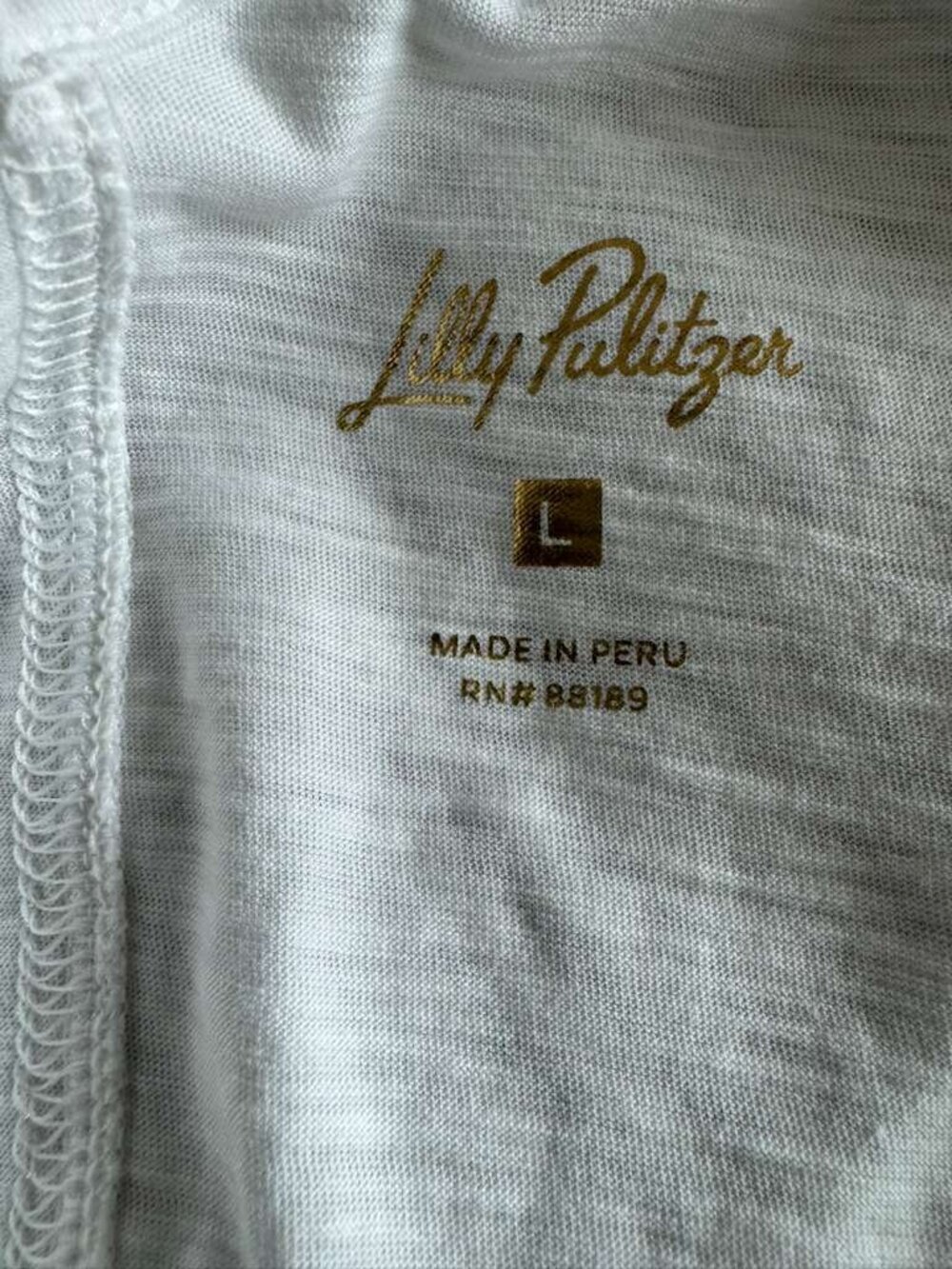 Lilly Pulitzer Gigi Ruffle Tank White Cotton Sleeveless Top Size L - Picture 9 of 9